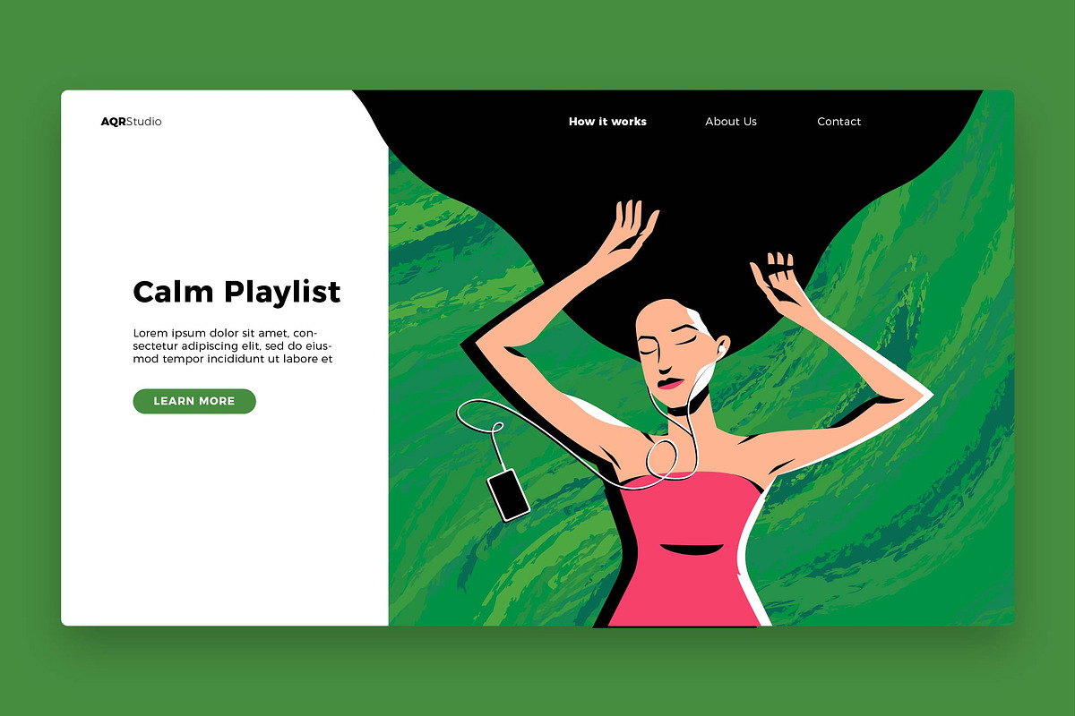 Calm Playlist - Banner &Landing Page in Web Elements - product preview 8