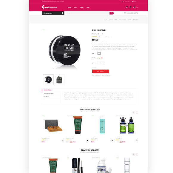 AP HARLEYQUINN ORGANIC COSMETIC PR in Website Templates - product preview 3