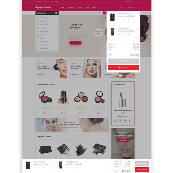 AP HARLEYQUINN ORGANIC COSMETIC PR in Website Templates - product preview 4
