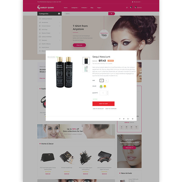 AP HARLEYQUINN ORGANIC COSMETIC PR in Website Templates - product preview 8