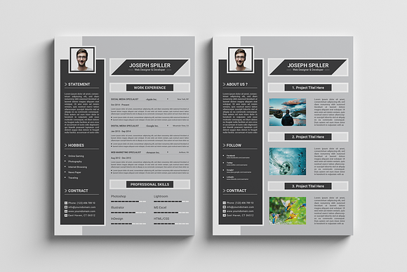 Resume Template in Letter Templates - product preview 7