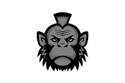 Chimpanzee Wearing Mohawk Mascot