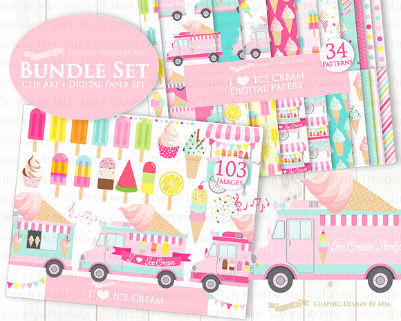 Ice Cream Party, Ice Cream Truck in Illustrations - product preview 1