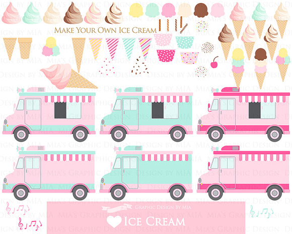Ice Cream Party, Ice Cream Truck in Illustrations - product preview 3