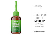 Dropper bottle mockup / amber