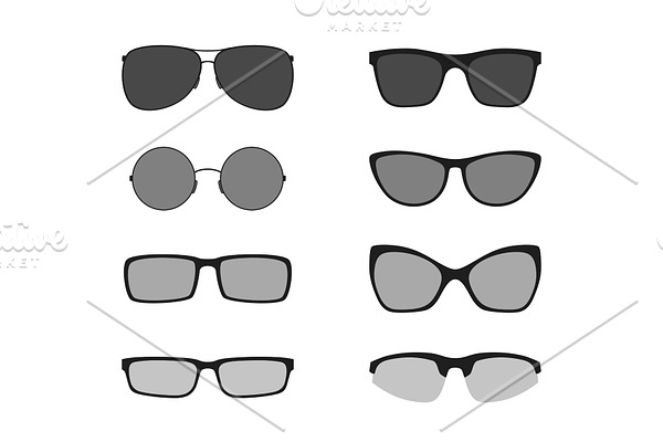 Glasses icons set