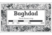 Baghdad Iraq City Map in Retro Style