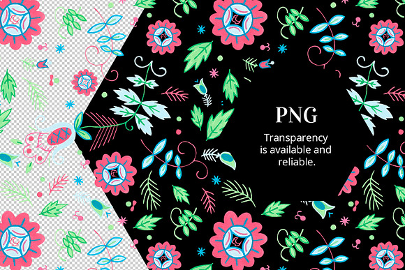Floral pattern. Foliage and flowers in Illustrations - product preview 5