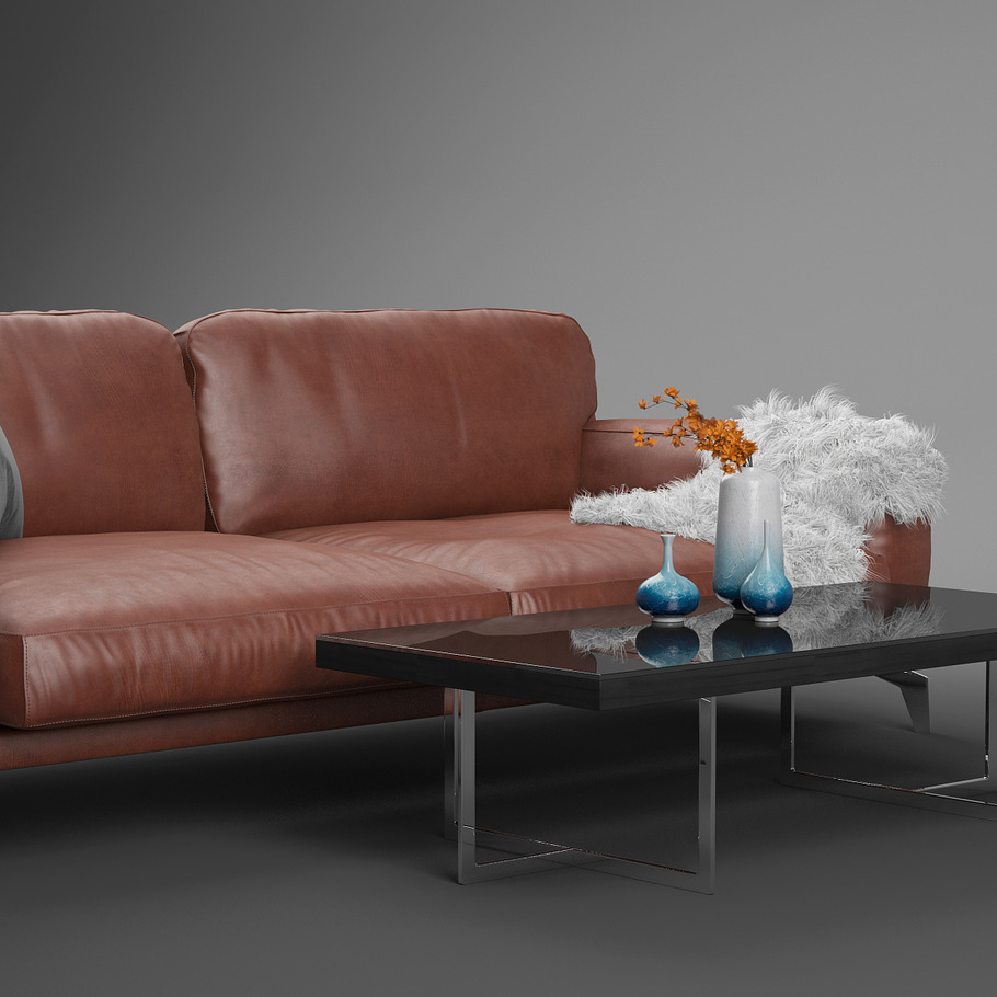 Peruna Leather Two Seat Sofa in Furniture - product preview 3