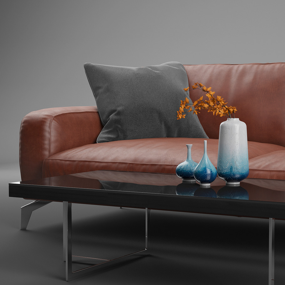 Peruna Leather Two Seat Sofa in Furniture - product preview 4
