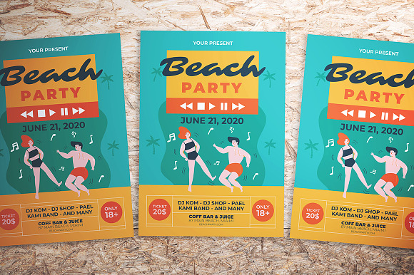 Summer Beach Party Flyer in Flyer Templates - product preview 2