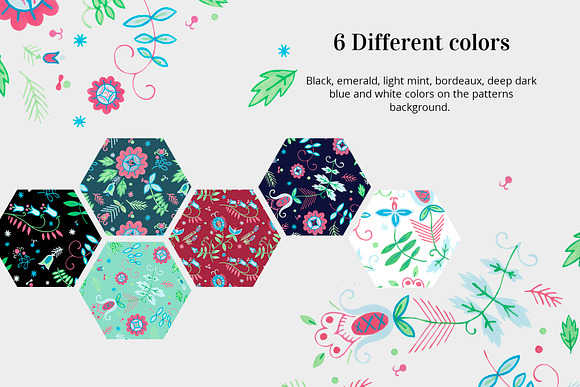 Floral pattern. Foliage and flowers in Illustrations - product preview 8