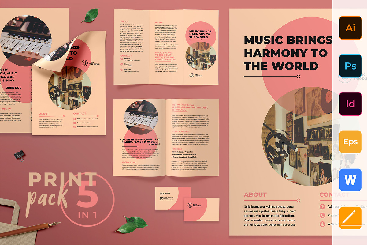 Music Production Print Pack in Invitation Templates - product preview 8