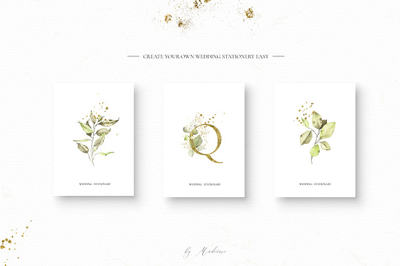 Watercolor spring greenery leaves in Illustrations - product preview 3