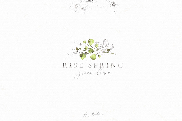 Watercolor spring greenery leaves in Illustrations - product preview 4