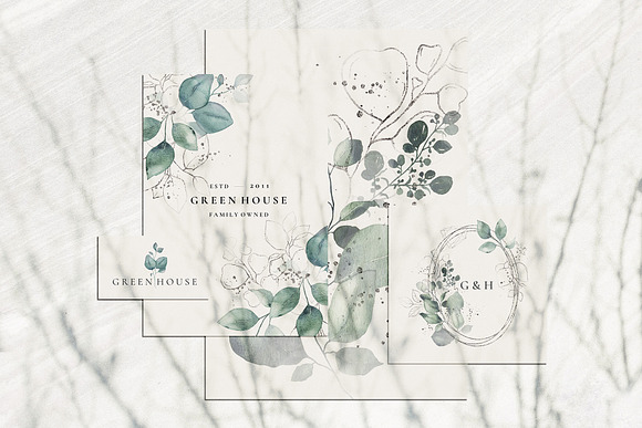 Watercolor spring greenery leaves in Illustrations - product preview 5
