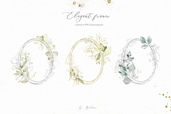 Watercolor spring greenery leaves in Illustrations - product preview 6