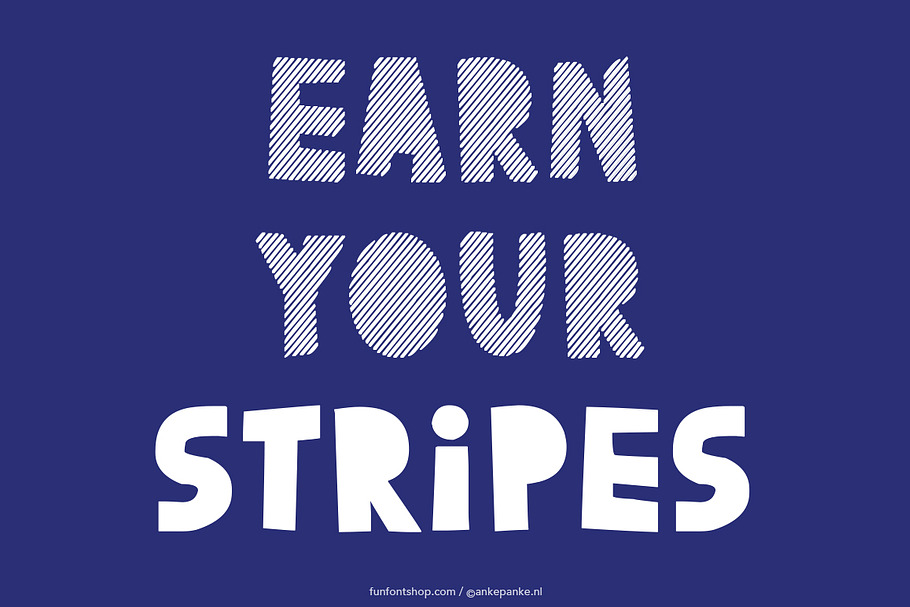Earn Your Stripes handmade Font
