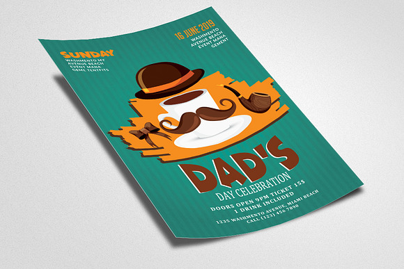 Happy Father's Day Flyer Template in Invitation Templates - product preview 1