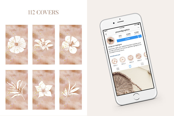 Floral Instagram Highlight Covers in Instagram Templates - product preview 6