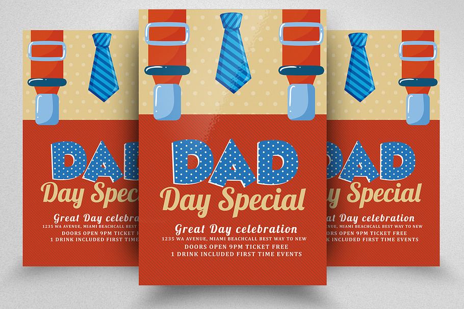 Happy Dad's Day Poster Templates in Invitation Templates - product preview 8