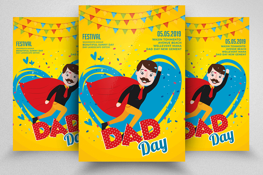 Super Dad Psd Flyer Templates in Invitation Templates - product preview 8