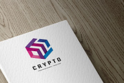 Crypto Cube Letter C Logo
