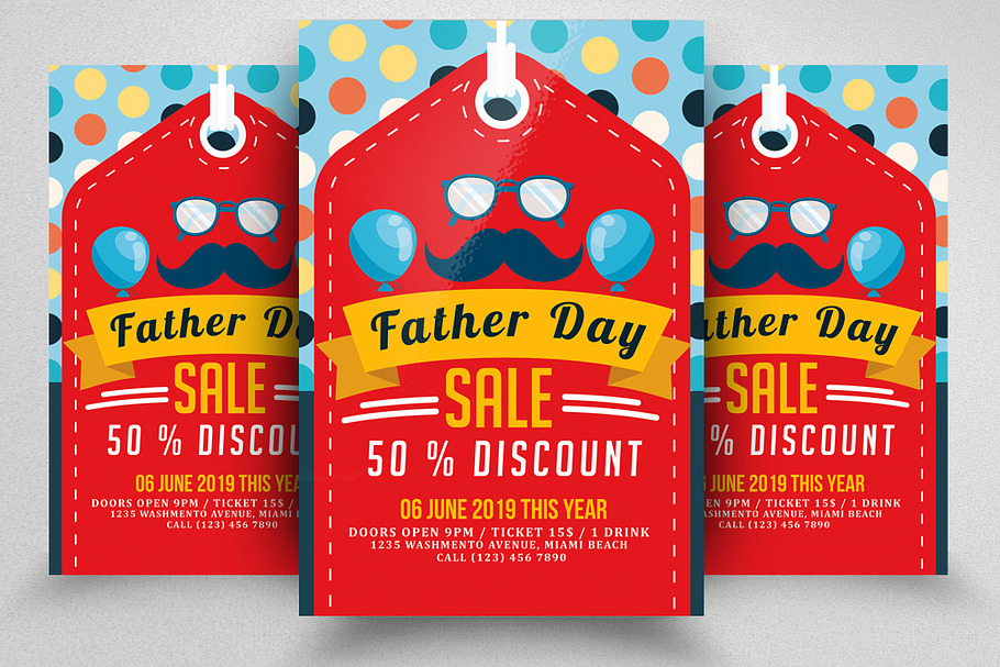 Father's Day Sale Flyer Template in Invitation Templates - product preview 8
