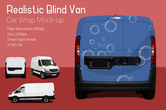 Blind Van Car Mock-Up in Branding Mockups - product preview 1
