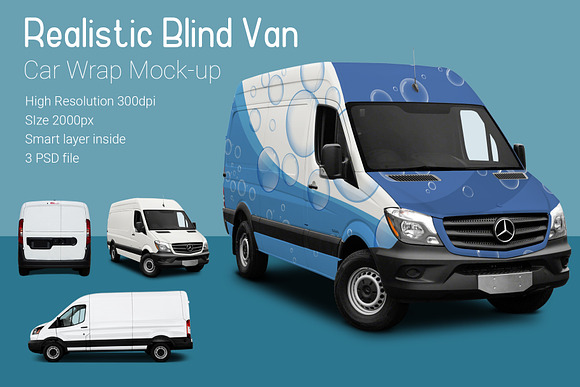 Blind Van Car Mock-Up in Branding Mockups - product preview 2