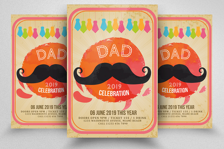 Father's Day PSD Flyer Template in Invitation Templates - product preview 8