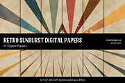 Retro Sunburst Digital Papers