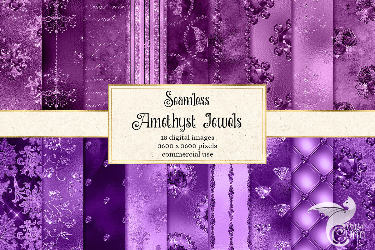 Amethyst Jewel Digital Paper in Textures - product preview 8