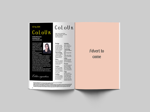 COLOUR, Fashion Magazine Template in Magazine Templates - product preview 1