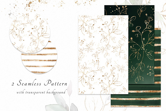 Watercolor & Gold Leaves Collection in Illustrations - product preview 12