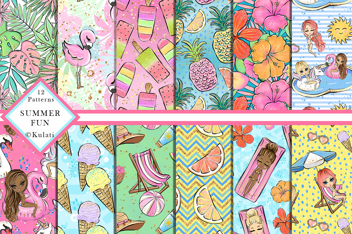Cute Summer Digital Patterns in Patterns - product preview 8