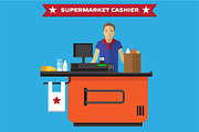 Supermarket Cashier, flat