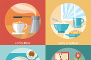 Set of Breakfast Time Concepts