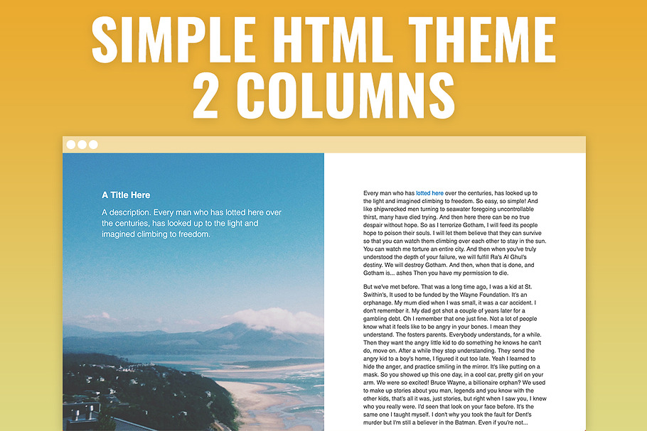 Fifty Fifty - Simple HTML Template in HTML/CSS Themes - product preview 8