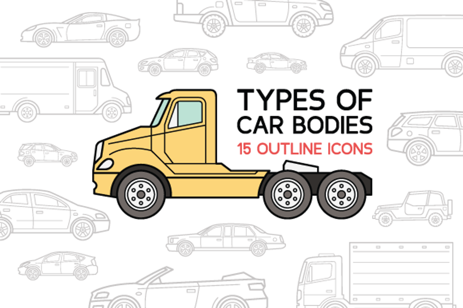 Types Of Car Bodies in Car Icons - product preview 8