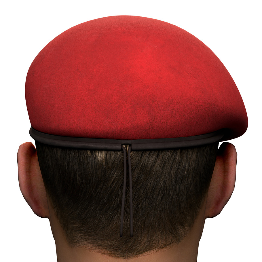 Military Red Beret of Special Forces in Weapons - product preview 3