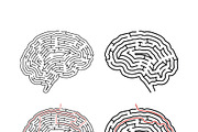 Two complicated mazes in brain shape