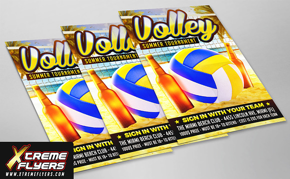 Beach Volleyball Flyer Template in Invitation Templates - product preview 1