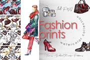 Fashion prints Watercolor png