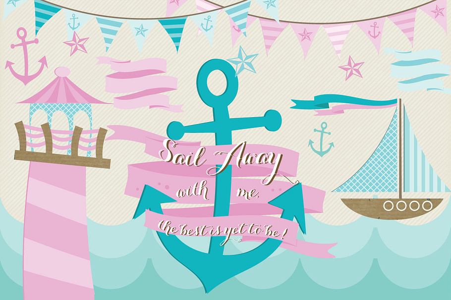 Sailboat Lighthouse Nautical Pack in Illustrations - product preview 8