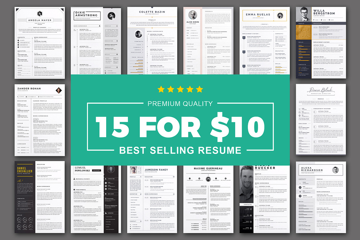 RESUME/CV TEMPLATE | PREMIUM BUNDLE in Letter Templates - product preview 8