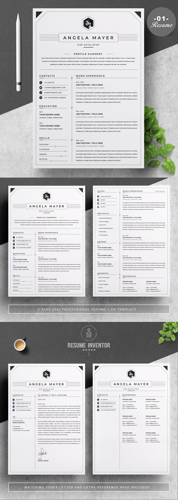 RESUME/CV TEMPLATE | PREMIUM BUNDLE in Letter Templates - product preview 2