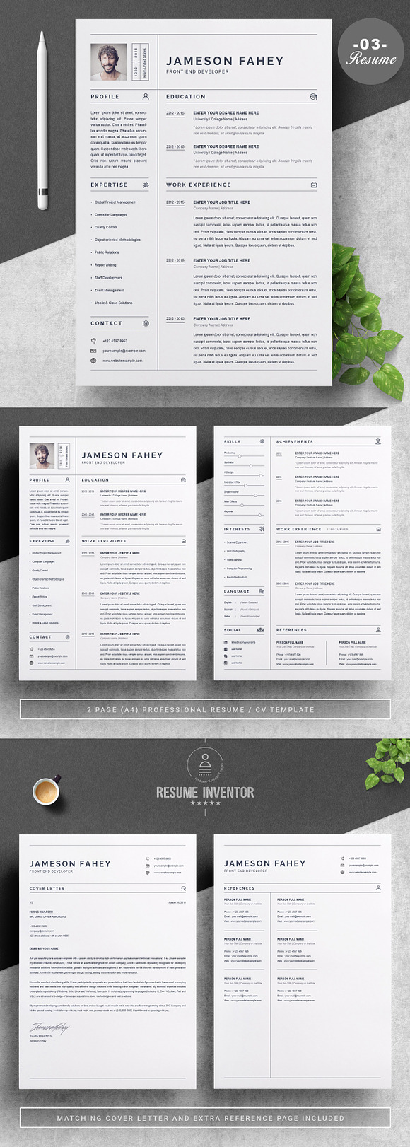 RESUME/CV TEMPLATE | PREMIUM BUNDLE in Letter Templates - product preview 4