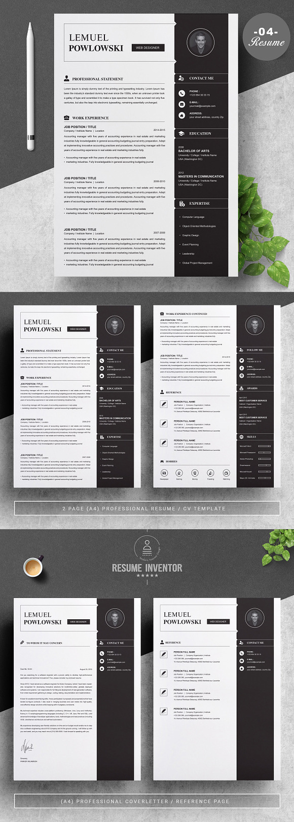 RESUME/CV TEMPLATE | PREMIUM BUNDLE in Letter Templates - product preview 5