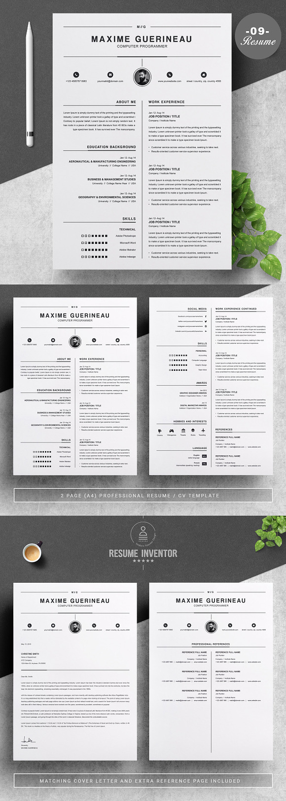 RESUME/CV TEMPLATE | PREMIUM BUNDLE in Letter Templates - product preview 10